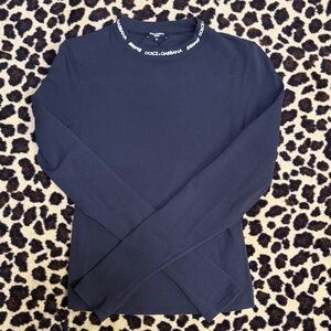 Dolce&Gabbana x Skims Cotton Jersey Long Sleeve T-Shirt Size M Onyx (Black)